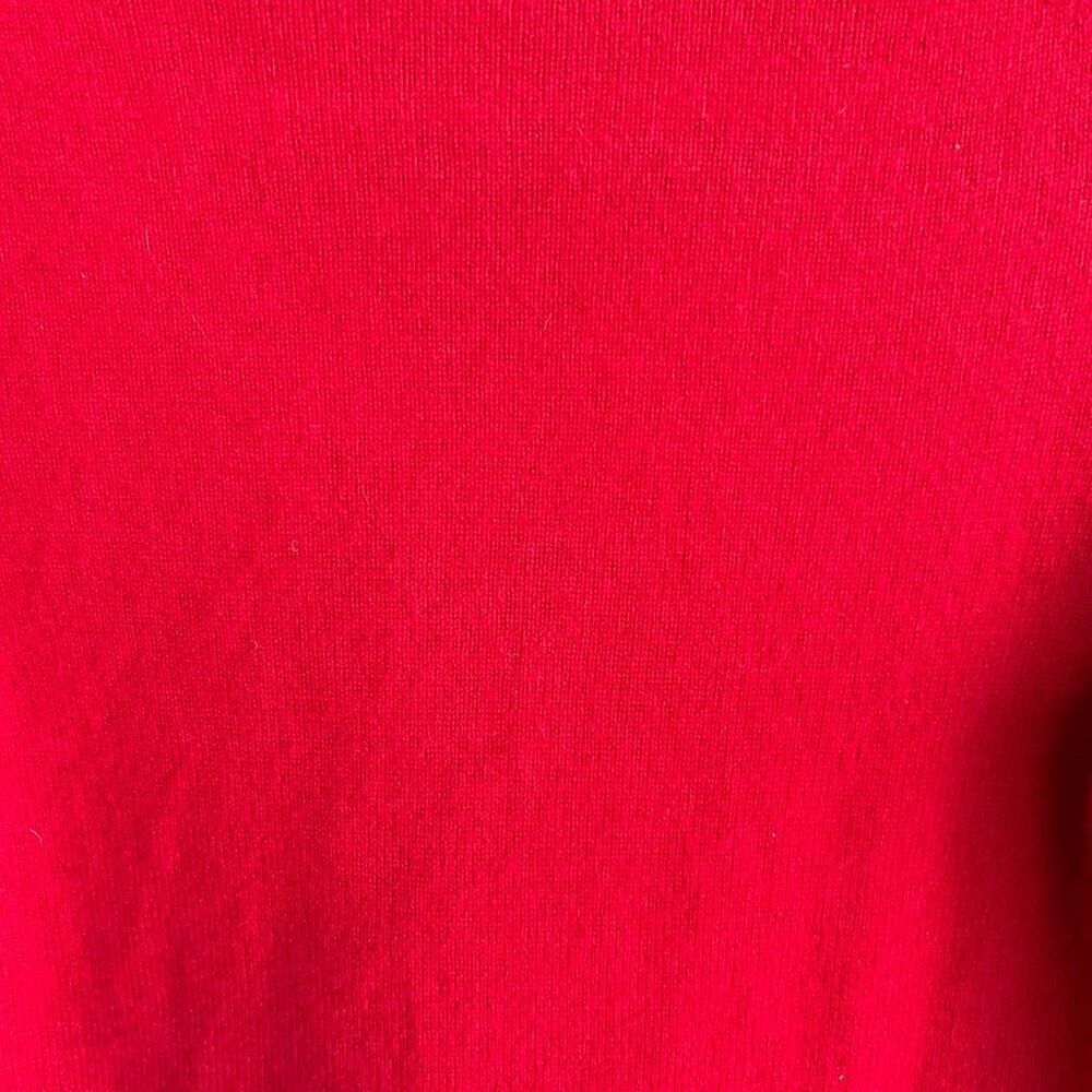 Charter Club red 100% cashmere v neck sweater - Picture 6 of 6